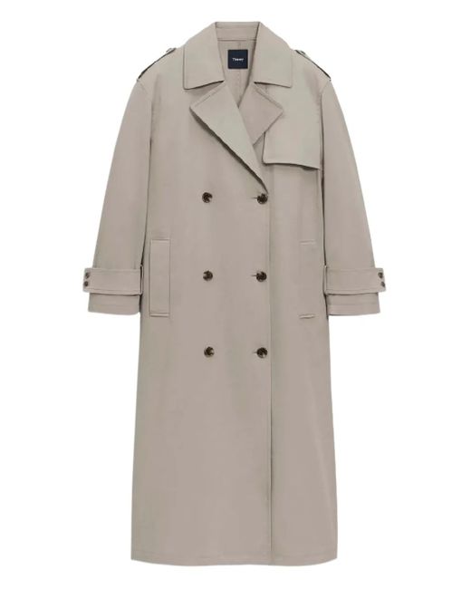 Double-breasted trench coat Theory de color Gray