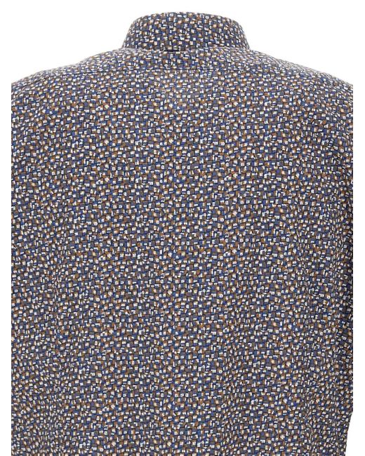 Barba Napoli Gray Micro-Optical Pattern Shirt for men