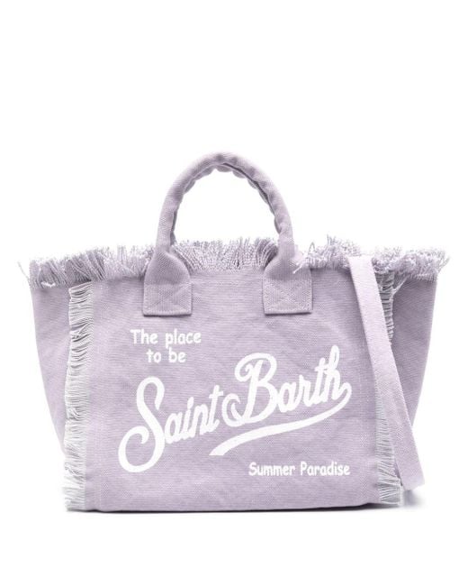 Mc2 Saint Barth Purple Colette Canvas Beach Bag
