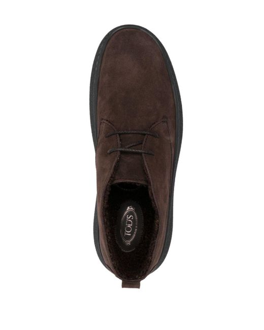 Tod's Brown Desert Suede Boots for men