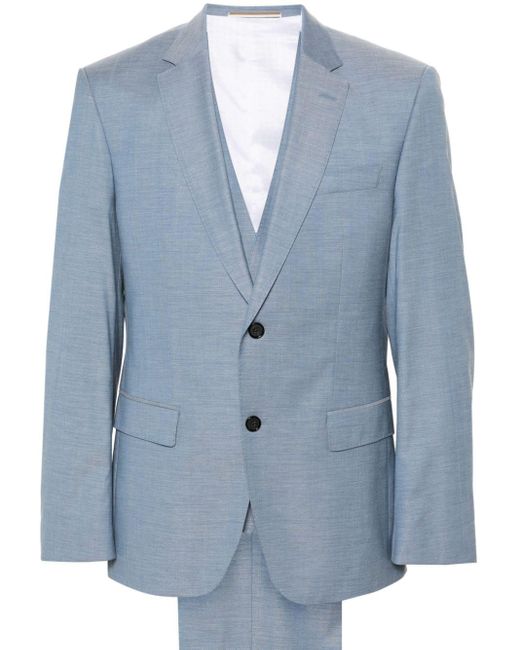 Boss Blue Single-breasted Slim-fit Suit for men