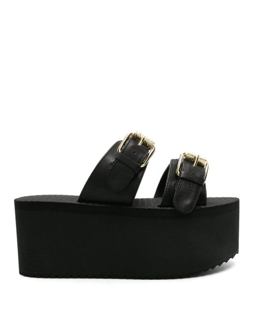 Sandales à plateforme 70 mm Moschino en coloris Black