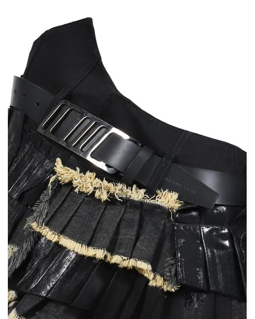 ONRUSH Black Asymmetric Layered Mini Skirt