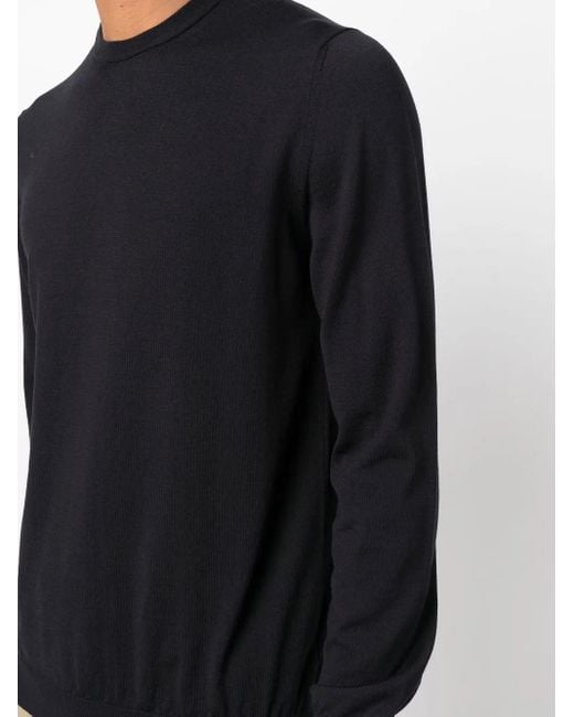 Zanone Black Crew-Neck Long-Sleeve Jumper for men