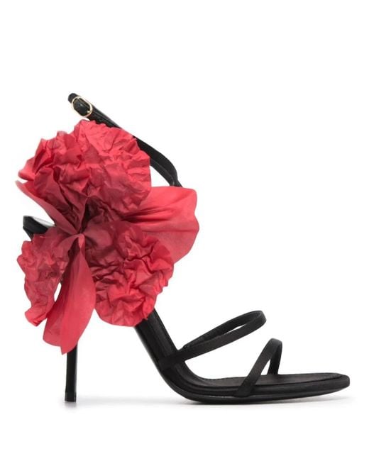 Dolce & Gabbana Pink 110Mm Floral-Appliqué Sandals