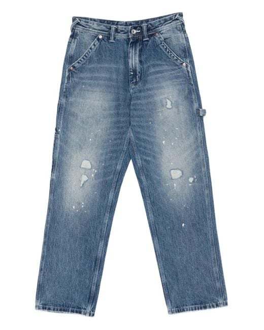 Evisu Blue Distressed Jeans for men