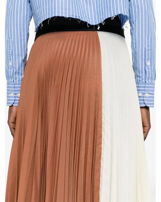 Plan C High Waist Plooirok in het White
