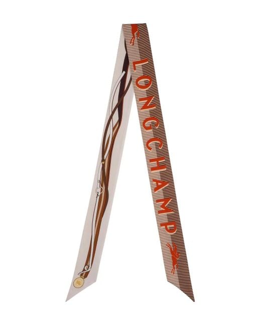 Longchamp Natural A Toute Allure Patterned Silk Scarf