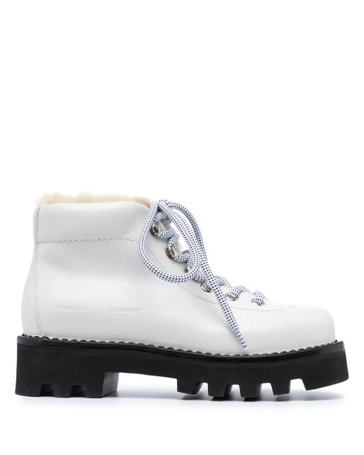 Proenza Schouler White Shearling Hiking Boots