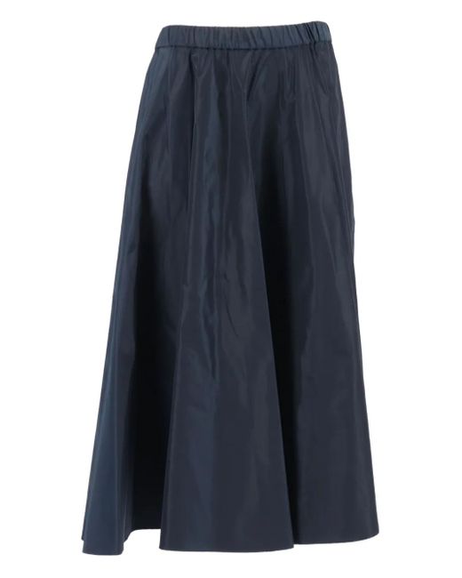 Aspesi Blue Elastic-Waist Flared Midi Skirt