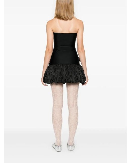 MARINE SERRE Black Moire Mini Dress