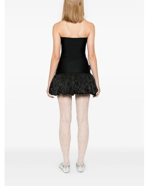 MARINE SERRE Black Moire Mini Dress