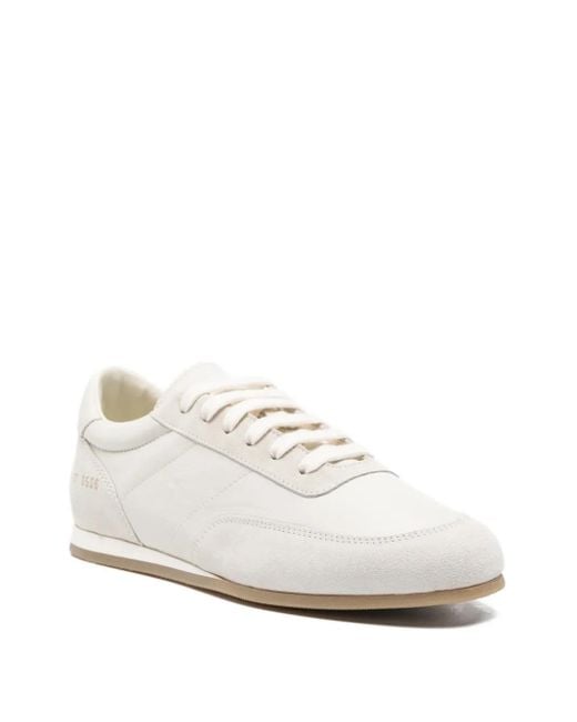 Common Projects White Suede Panelled Sneakers