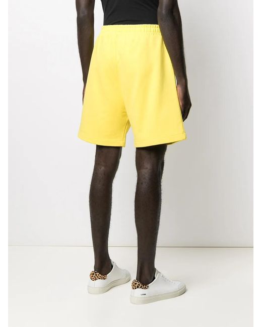 Dondup Yellow Logo Print Track Shorts for men