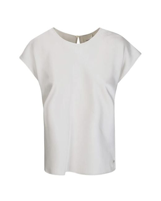 Calvin Klein White Matte Satin Sheath Top