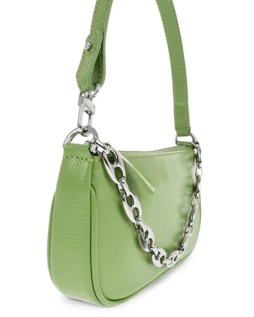 By Far Green Rachel Chain-Link Leather Mini Bag