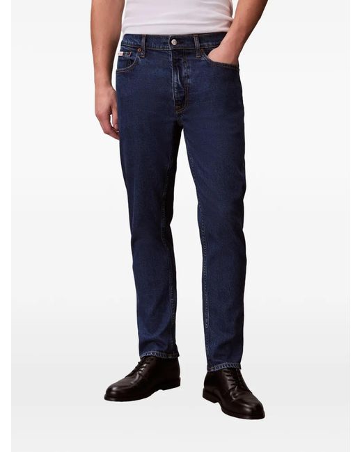 Calvin Klein Blue Logo-Patch Jeans for men