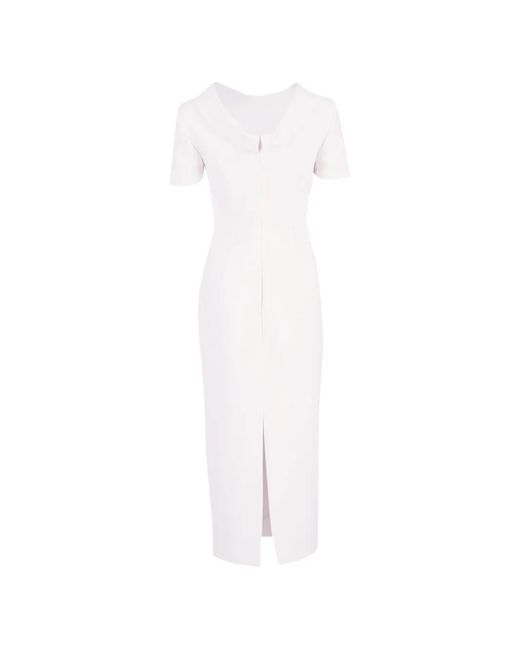 Roland Mouret White Crepe Midi Dress