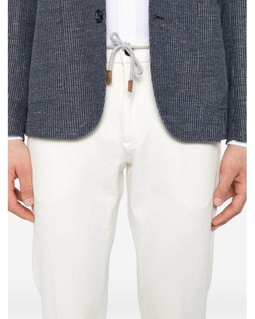 Pantalon fuselé à lien de resserrage Eleventy pour homme en coloris White