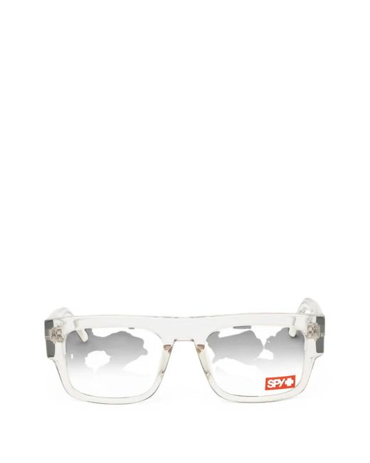 Spy White Coleson Rectangle-Frame Glasses