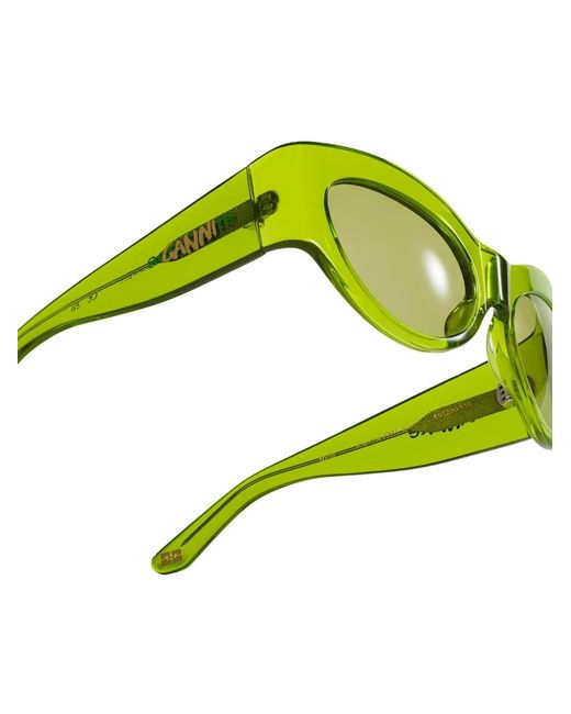 Ganni Green X Ace & Tate Trixie Oval-Frame Sunglasses