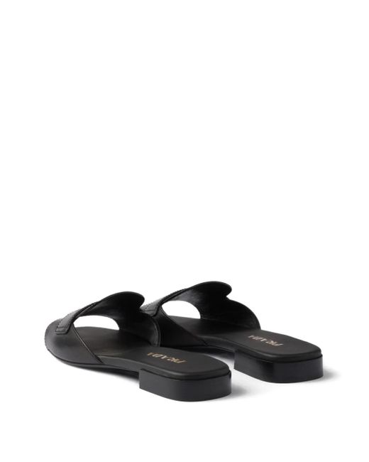 Prada Leren Sandalen in het Black
