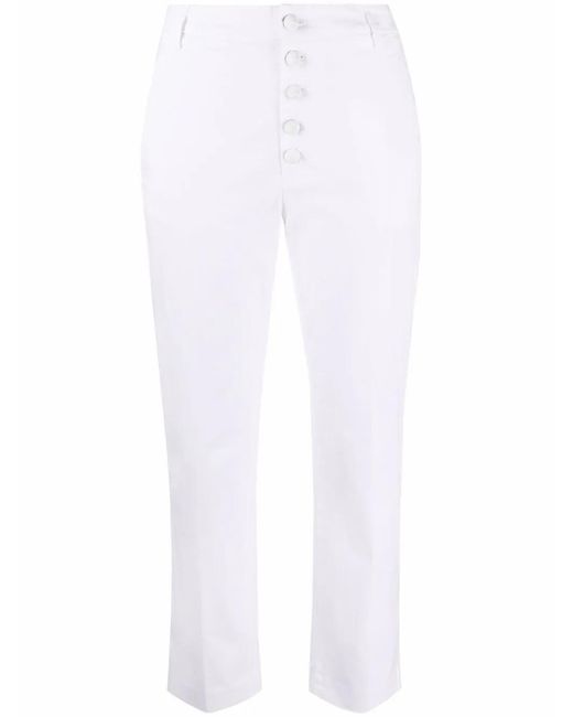 Dondup White Button-Down Straight-Leg Trousers