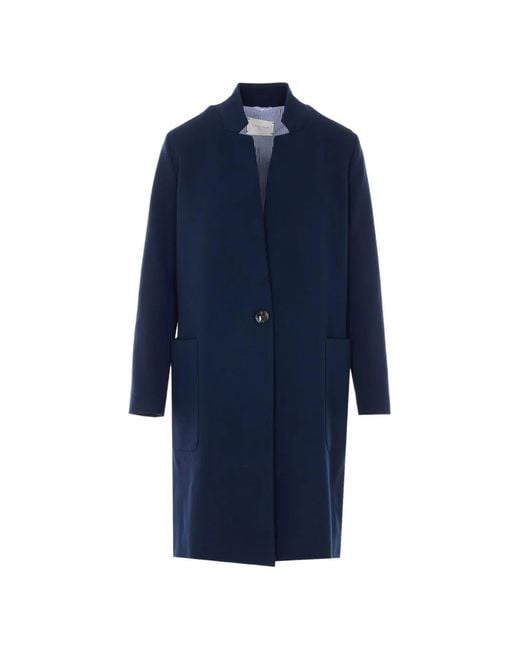Circolo 1901 Blue Buttoned V-Neck Coat