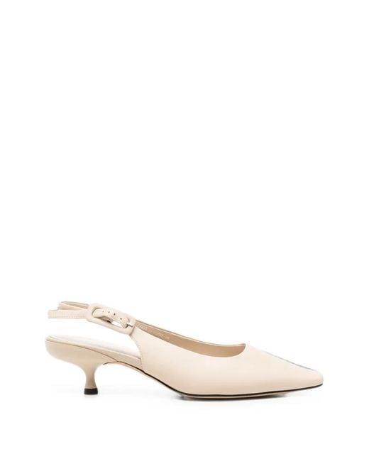 SERGIO MORETTI FIRENZE Natural Pointed-Toe Slingback Pumps