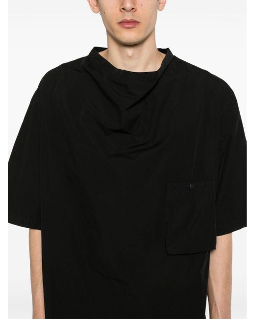Lemaire Black Short-sleeve Cotton Shirt for men