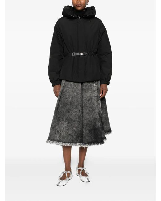 Moorer Black Belted High-Neck Jacket