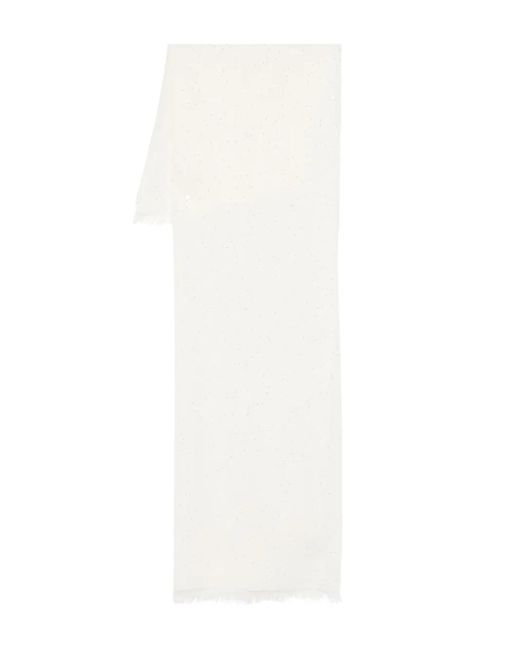 Sciarpa Con Paillettes di Peserico in White