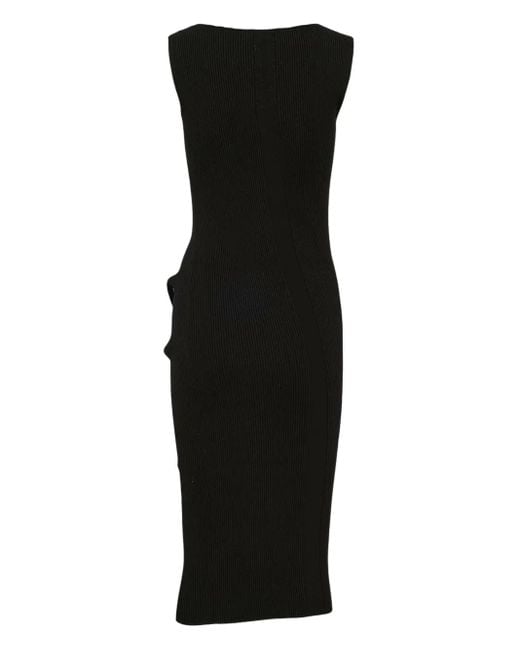 Rick Owens Black Babel Draped-Detail Midi Dress