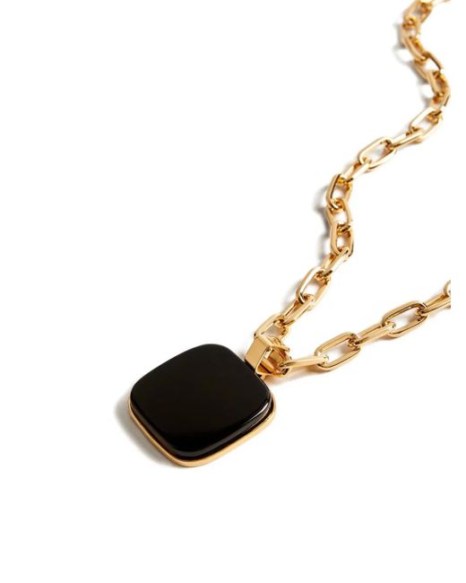 LaDoubleJ Natural Square Pendant Chain Necklace