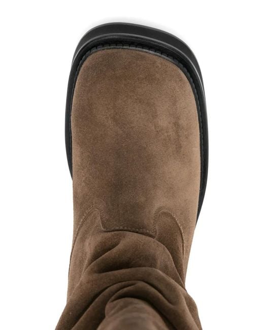 The Attico Brown Robin Promenade Knee-High Suede Boots