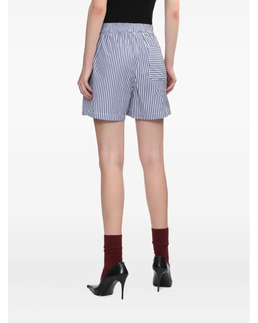 Rag & Bone Blue Emma Striped Elastic-Waist Shorts