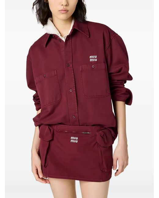 Miu Miu Red Light Denim Shirt