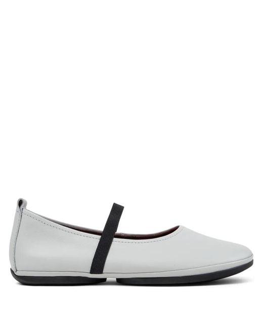 Camper White Right Nina Elasticated Ballet Flats