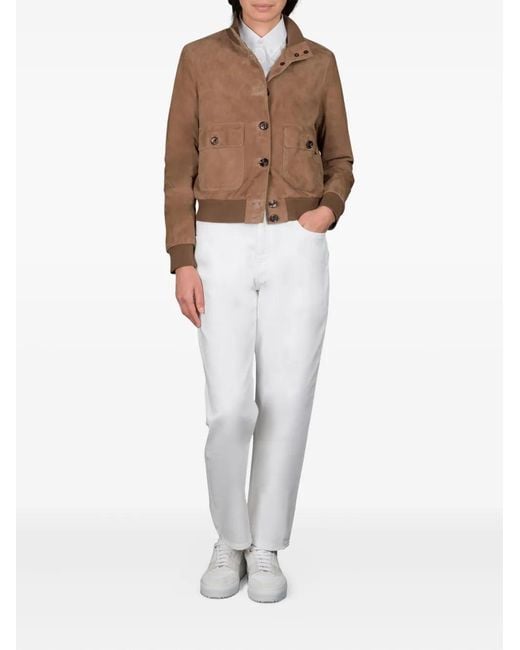 Moorer Brown Leather Jacket