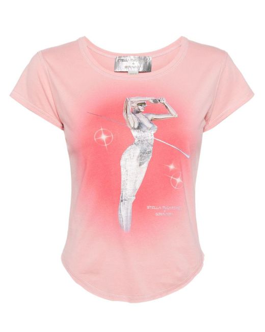 Stella McCartney Pink X Sorayama Sexy Robot Cotton T-shirt