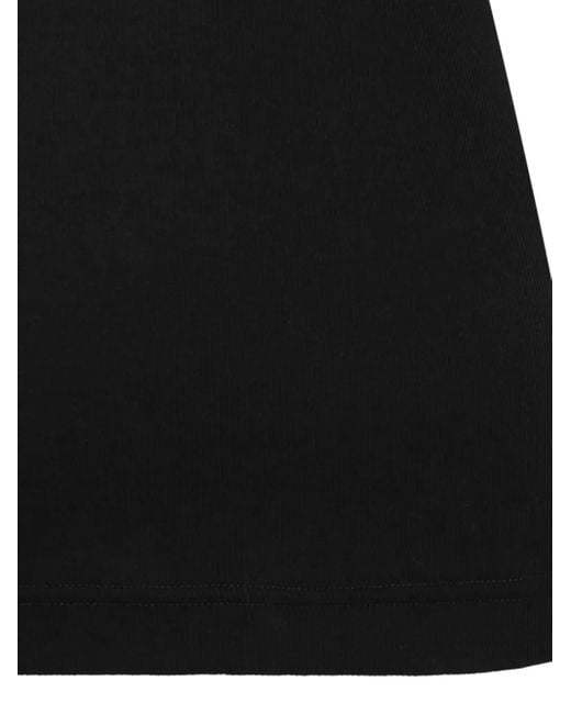 Palm Angels Black Top With Embroidered Logo