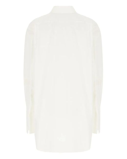 The Row White Ment Button-Down Cotton Shirt