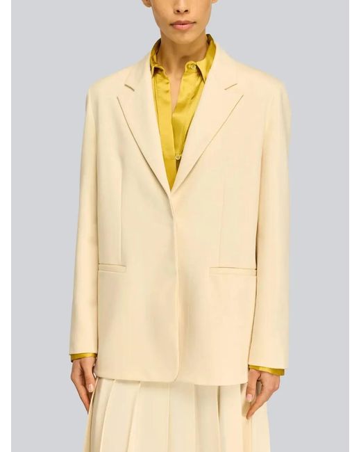 Semicouture Natural Jolene Button-Back Blazer