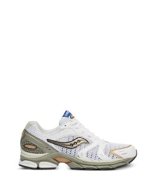 Saucony White Progrid Triumph 4 Logo-Patch Sneakers for men