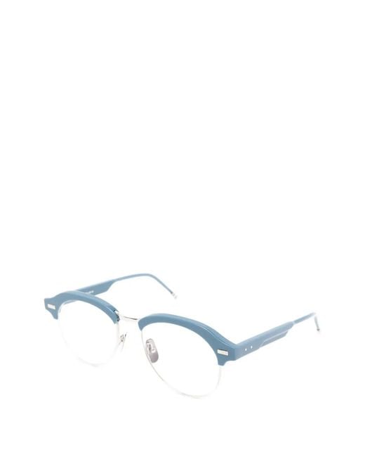 Thom Browne White Round-Frame Glasses