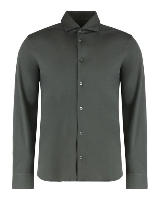 Moorer Green Sorrento-Pd Buttoned Shirt for men