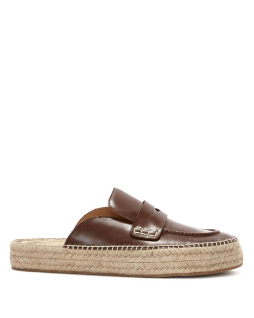 J.W. Anderson Brown Leather Espadrille Loafers for men