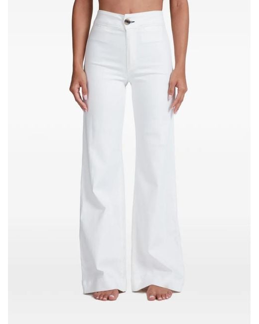 ASKK NY White Brighton High-Waisted Wide-Leg Jeans