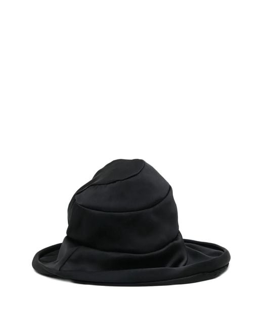 Junya Watanabe Black Gathered Fedora Hat