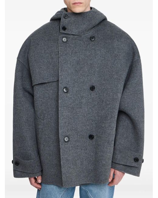 J.W. Anderson Doppelreihige Kapuzenjacke in Blue für Herren